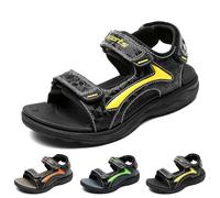 Sandales d'été pour enfants Sandales d'été plates de plage pour enfants de randonnée confortables pantoufles pieds nus de loisirs de plage pour activités de plein air respirant unisexe, I Jaune, 29.5