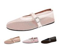 Sandales d'été pour femme 2025 tendance avec boucle en maille respirante et décorée de cristaux - Sandales bateau pour vacances, fête, voyage, plage, marche, scène, chaussures légères et confortables
