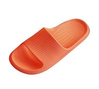 Sandales d'été pour femme - Pantoufles tendance quatre saisons pour femme - Bout ouvert - Léger - Pour la maison et la salle de bain - Antidérapantes - Confortables - Simple - Couleur unie, Orange, 39