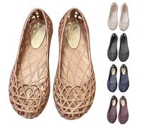 Sandales d'été pour femme - Pieds larges - Sandales plates fermées à l'avant - Sandales de plage respirantes - Chaussures de loisirs confortables et légères - Chaussures de bureau - Antidérapantes