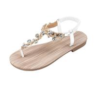 Sandales d'été pour femme - Sandales tendance et robustes - Idéales pour les aventures en ville et les voyages - Avec semelle flexible et aspect tendance pour l'exploration - Sandales d'été, Blanc