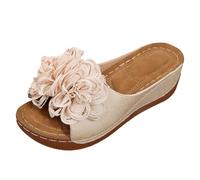 Sandales D'été Pour Femmes Sandales À Compensé À Fond Doux D'été Pour Femmes Compensées Élégantes Et Mules Femme Femme Été Mules Compensées Avec Strass Fermeture Élastique Réglable Mais Piscine Plage