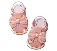 Sandales d'été pour fille - Taille 25 - Rose - Petites tailles - Boucles - Doux pour la peau - Confortables - Belles sandales d'été avec papillon, rouge, 21 EU