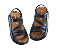 Sandales d'été pour Filles Style décontracté Confortables et légères parfaites pour Les activités Quotidiennes idéales pour Les Jeunes aventurières (Black - 27 Little Child)