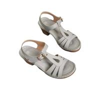Sandales d'été romaines compensées pour femme - Talon bloc - Orthopédiques - Bout ouvert - Antidérapantes - Utilisation quotidienne - Sandales pour femme avec sangle réglable, gris, 7.5 UK 3X-Narrow