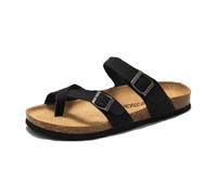 Sandales D'extérieur Pour Hommes, Sandales D'été Respirantes À Enfiler Pour Homme Soulageant L'hallux Valgus Avec Bride Réglable En Métal, Tongs Orthopédiques Élégantes À Clip En PU(B black,43 EU)