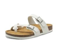 Sandales D'extérieur Pour Hommes, Sandales D'été Respirantes À Enfiler Pour Homme Soulageant L'hallux Valgus Avec Bride Réglable En Métal, Tongs Orthopédiques Élégantes À Clip En PU(White,44 EU)