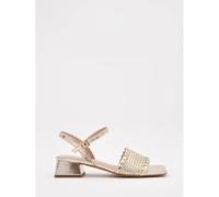Sandales Dorées À Talons Bas Avec Design Tressé - 41