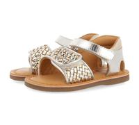 Sandales DORÉES en Cuir avec Bride TRESSÉE ET Fermeture RÉGLABLE pour BÉBÉ Athena