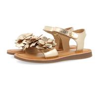 SANDALES DORÉES EN CUIR AVEC ORNEMENT DE FLEURS POUR FILLE ET GARÇON SHEGAN