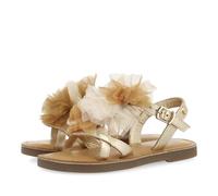 SANDALES DORÉES EN CUIR AVEC POMPONS DANS DES TONS NUDE POUR FILLE ET GARÇON TECATE