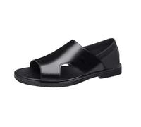 Sandales élégantes à bout ouvert pour homme - Chaussures plates - Confortables - Pour l'intérieur et l'extérieur, Noir , 42 1/3 EU