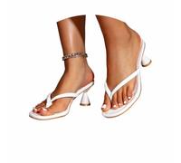 Sandales élégantes à bout ouvert : transition du quotidien au style de pantoufles à talons hauts polyvalentes et confortables pour tout le monde, Blanc., 37 EU