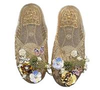 Sandales élégantes en gelée ornées de cristaux décoratifs, idéales pour la plage, la maison ou comme pantoufles d'été. (a-Gold, 39)