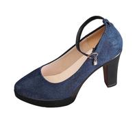 Sandales élégantes et Confortables à Bride Cheville et Talons Hauts, Chaussures d'été élégantes et Confortables. (Navy-c, 41)