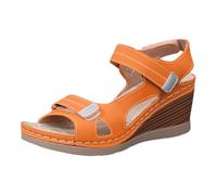 Sandales élégantes pour femme avec semelle plateforme - Talons carrés pour plus de confort - Mode parfaite pour le quotidien et la détente, Orange, 38 EU