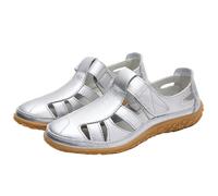 Sandales en caoutchouc fermées pour femme - Sandales confortables avec plateforme - Chaussures de marche respirantes légères - Pantoufles décontractées en cuir antidérapantes pour le travail, les