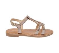 Sandales En Cuir À Brides Argent Beige 35