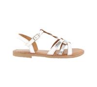 Sandales en cuir à brides blanc argent 33