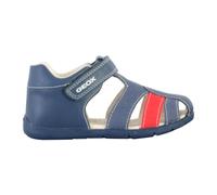 Sandales en cuir à scratch marine claire rouge 20