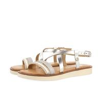SANDALES EN CUIR ARGENTÉ AVEC TRESSAGE, PAILLETTES ET ACCENTS MÉTALLIQUES POUR FILLE ET GARÇON MERRILL