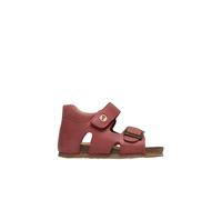 Sandales en cuir avec boucle et scratch bea rouge 25