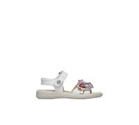 Sandales En Cuir Avec Fleurs Appliquées Brahma Blanc - 28 Blanc