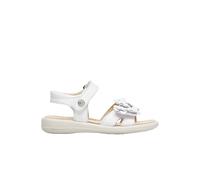 Sandales en cuir avec fleurs appliquées brahma blanc 34