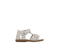 Sandales en cuir avec imprimé coeur quarzo blanc-platine 22