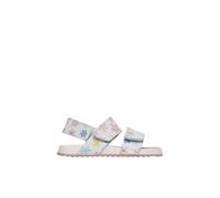 Sandales En Cuir Avec Imprimé Fleurs Holkas. Blanc-Rose - 25 Rose