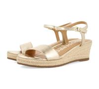 Sandales en Cuir Couleur Platine avec Talon COMPENSÉ en Jute pour Femme YALAHA