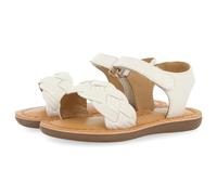 Sandales en Cuir DE Couleur Off-White avec TRESSAGE ET Fermeture Ajustable pour BÉBÉ FLUSHE