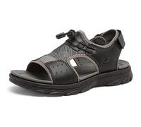Sandales en cuir for hommes, chaussures de randonnée à bout ouvert d'été en plein air, chaussures de plage décontractées, chaussures d'eau (Color : Black, Size : EU 42/US 8.5/UK 8/JP 26.5 cm)