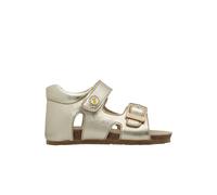 Sandales En Cuir Lamé Avec Boucle Et Scratch Bea Platine- 26