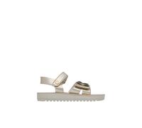 Sandales En Cuir Métallisé Avec Papillons Appliqués Lovety. Platine - 33 Gris