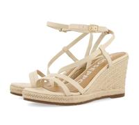 SANDALES EN CUIR OFF-WHITE AVEC LANNES ET TALON COMPENSÉ EN JUTE POUR FEMME ORIKUM