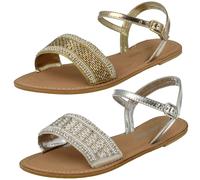 Sandales En Cuir À Pois Pour Femmes Avec Perles