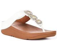 Sandales En Cuir Pour Femmes Fitflop Fino Crystal Chain À Tige Blanche UK 3 - 8