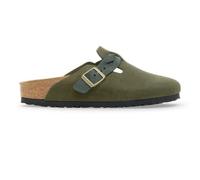Sandales En Cuir Suédé Tressé Birkenstock Boston Vert