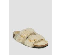 Sandales En Fourrure Pour Femmes Birkenstock Arizona Big Buckle Teddy Narrow 1023130-weis