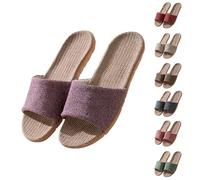 Sandales en Lin Coton, Claquettes pour Couple, Chaussures Antidérapantes, Tongs Confortables, Slides Épaisses, Pantoufles Légères, Sabots Intérieurs, Tongs Moelleuses, Slides Respirantes