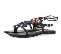 Sandales en Peau avec détail de Perles Multicolores pour Femme echallon