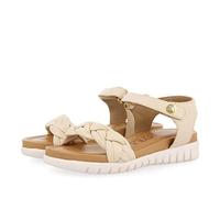 Sandales en Peau de Couleur Off-White à Claque tressée pour Fille bruyeres