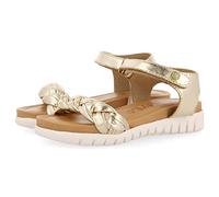 Sandales en Peau de Couleur Or à Claque tressée pour Fille bruyeres