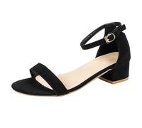Sandales Enfant Garcon Les Tropeziennes Femme Chaussures d'été à une ceinture pour femmes, décontractées à talon moyen Sandale CompenséE Confortable Pantouffle Cuir Sandalles Enfant (Black, 35)