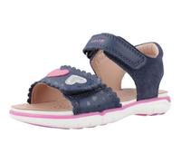 Sandales enfant GEOX B DELHI GIRL en cuir bleu - talon 2cm