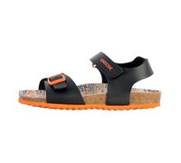 Sandales enfant Geox Ghita J028LB - Noir/Orange - Cuir - Scratch - Confortable 28