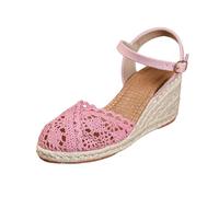 Sandales espadrilles à lacets, couleur unie, tendance été, avec couvre-orteils et motif tressé