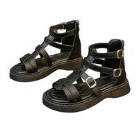 Sandales Estivales Style Romain Fille, Fermeture Scratch Solide Et Semelle Anti-Glisse, Chaussure Antique Polyvalente - Habit De Ville, Tenue De Vacances, Chaussure De Déplacement Longue Distance