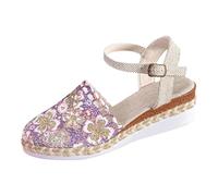 Sandales et Mules Femmes Été Confortable Pantoufles Sandales tissées Baotou à boucle unique pour femmes style élégant et polyvalent parfaites pour printemps été en Europe Amérique (Purple, 37)